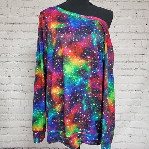 Galaxy Off The Shoulder Sweatshirt